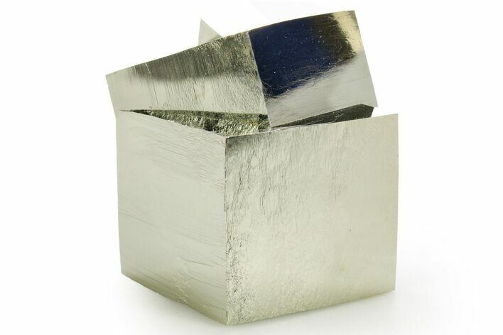 Shiny, Natural Pyrite Cube Cluster - Navajun, Spain #361923